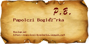 Papolczi Boglárka névjegykártya